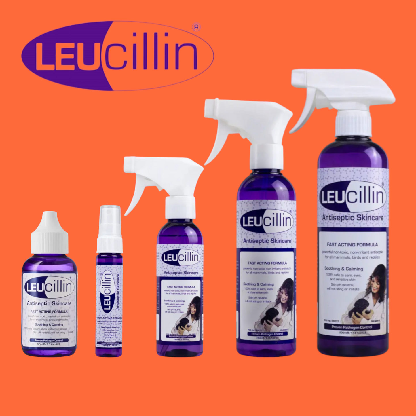 Leucillin Antiseptic Pet SkinCare Solution Spray - Anti-Fungal Instant Germ Killer